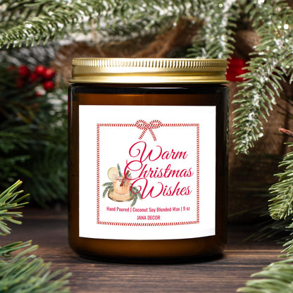 Warm Christmas Wishes Candle - Amber Jar 9oz