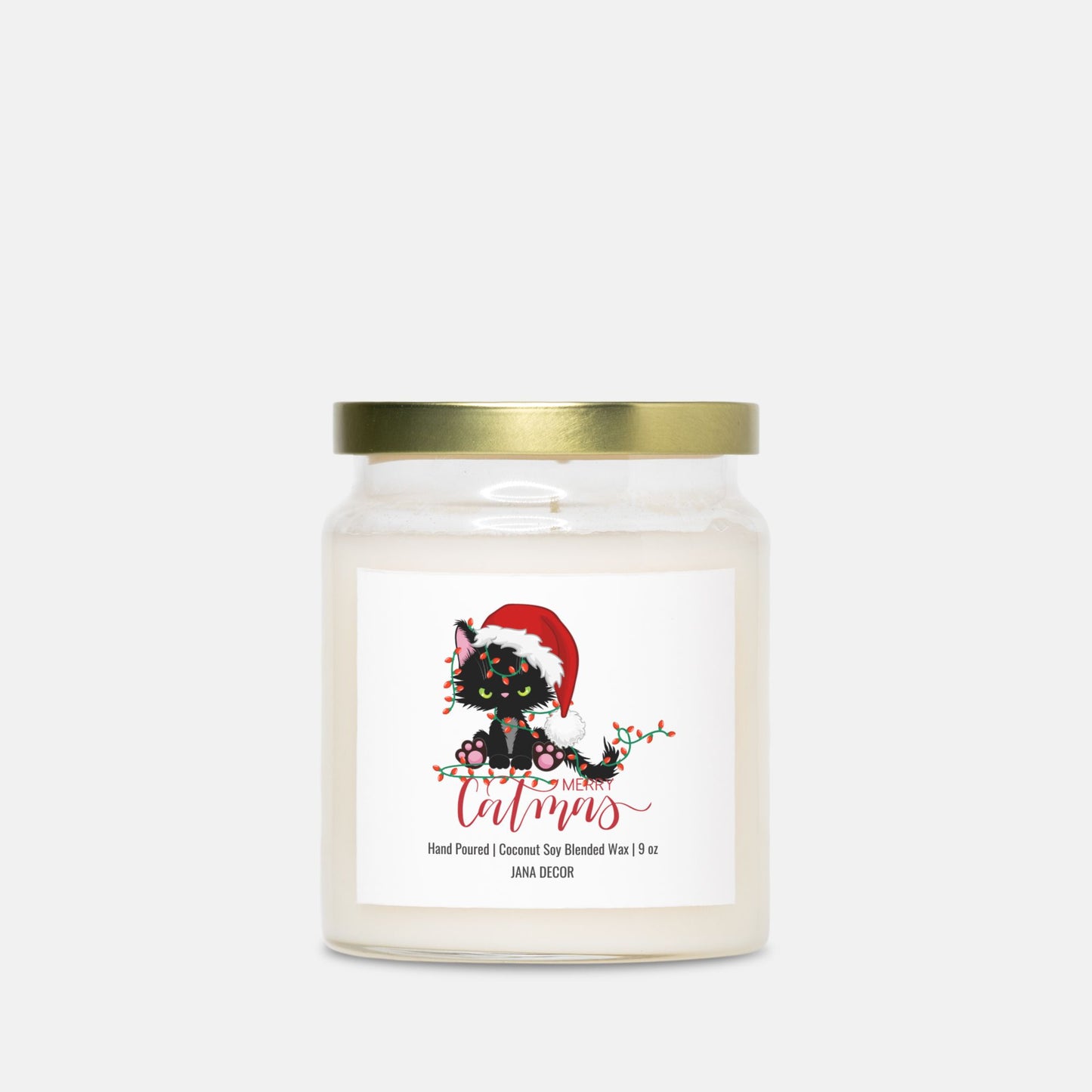 Merry Catmas Candle - Apothecary Jar 9oz