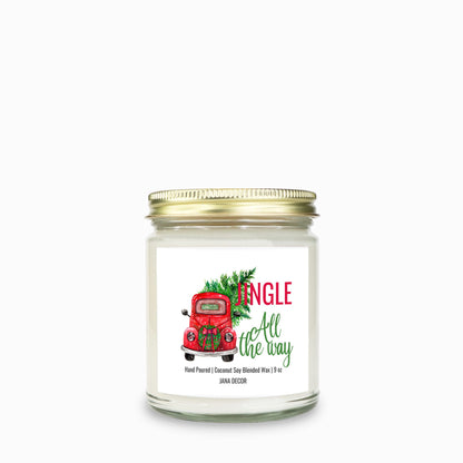 Jinge All the Way Christmas Candle - Clear Jar 9oz