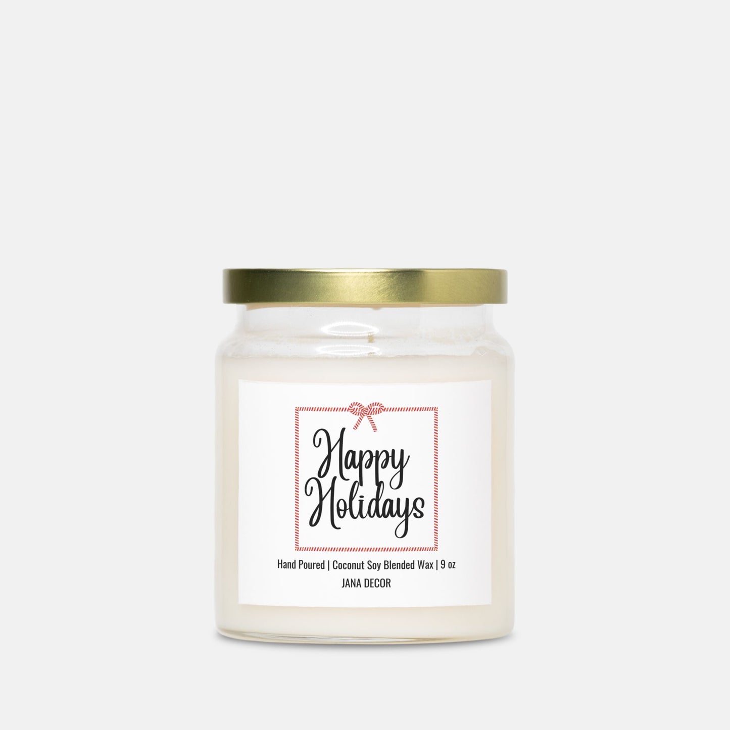 Happy Holidays Candle - Apothecary Jar 9oz