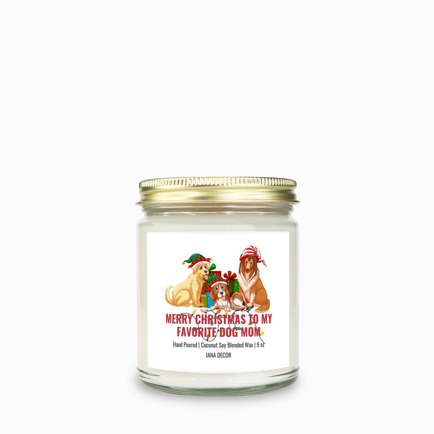 Merry Christmas to my Favorite Dog Mom Candle - Clear Jar 9oz