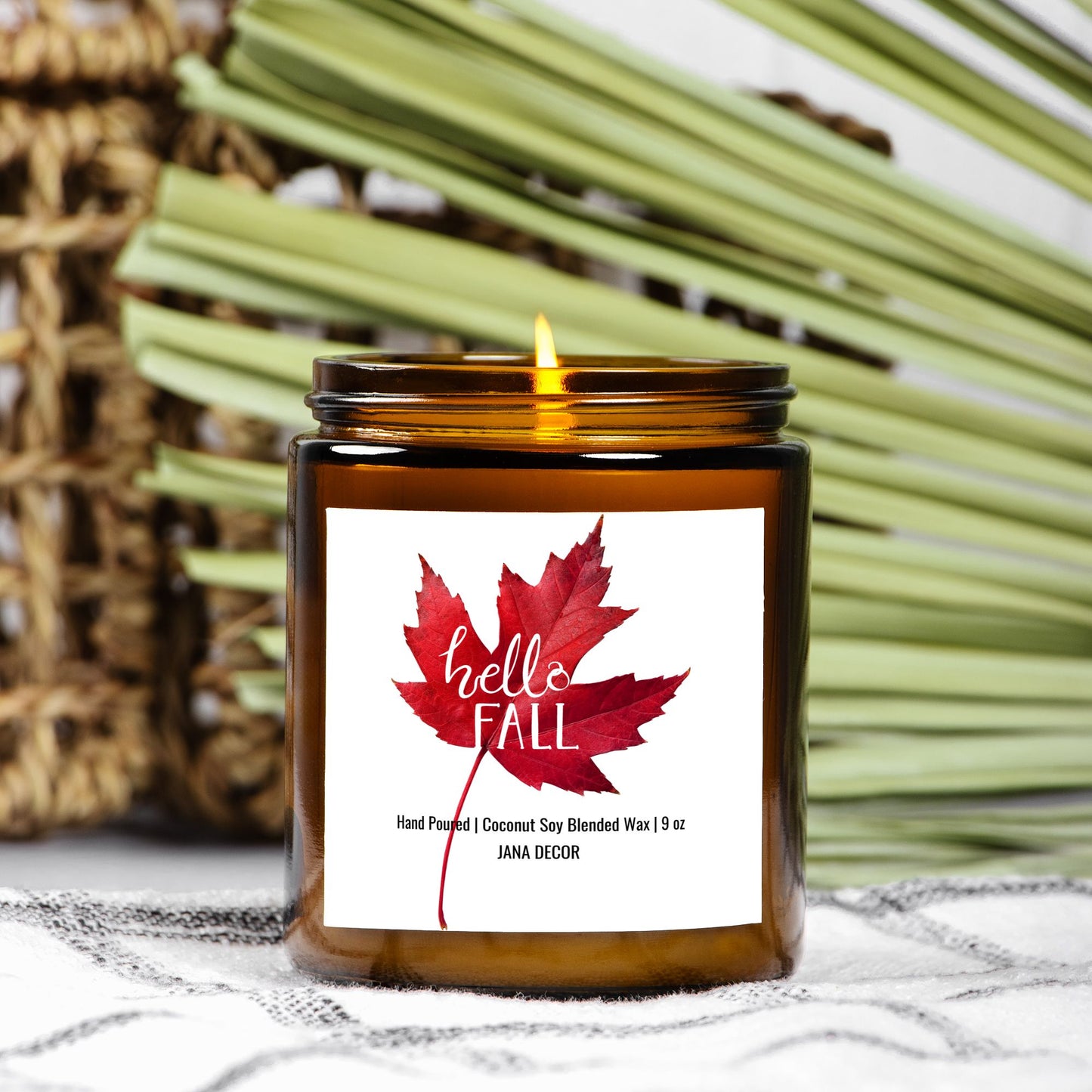 Hello Fall - Amber Jar Candle 9oz