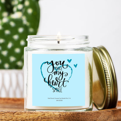 You Make My Heart Smile Clear Jar 4oz Candle