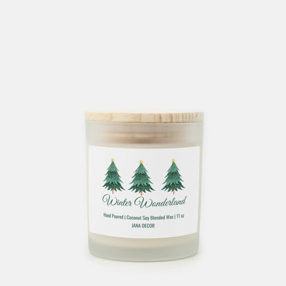 Winter Wonderland Christmas Candle - Frosted Glass (Hand Poured 11 oz)