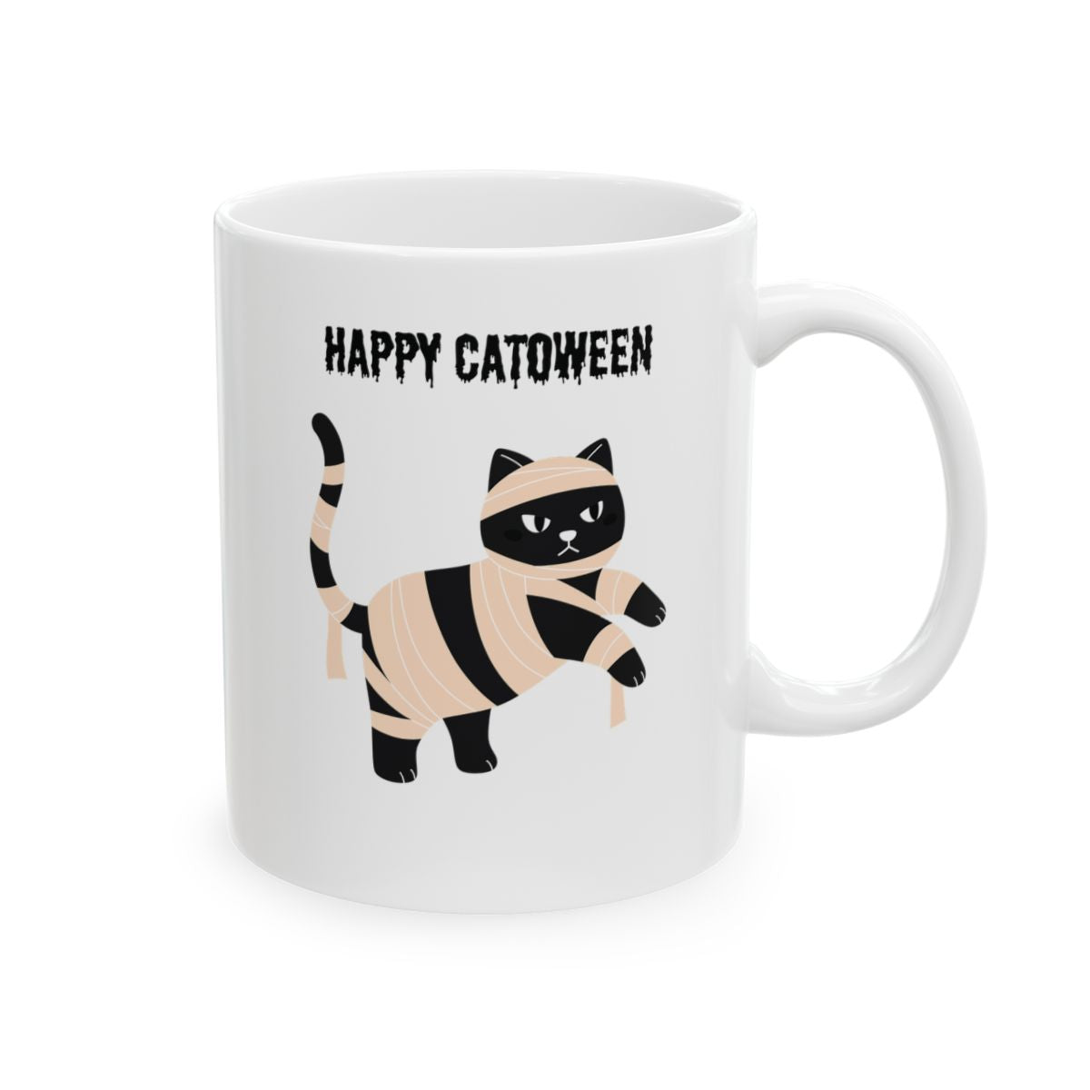 Happy Catoween Halloween Ceramic Mug (11oz, 15oz)