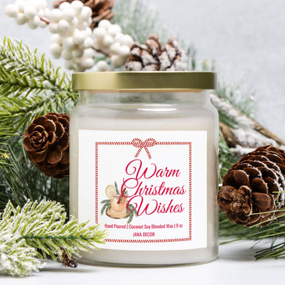 Warm Christmas Wishes Candle - Apothecary Jar 9oz