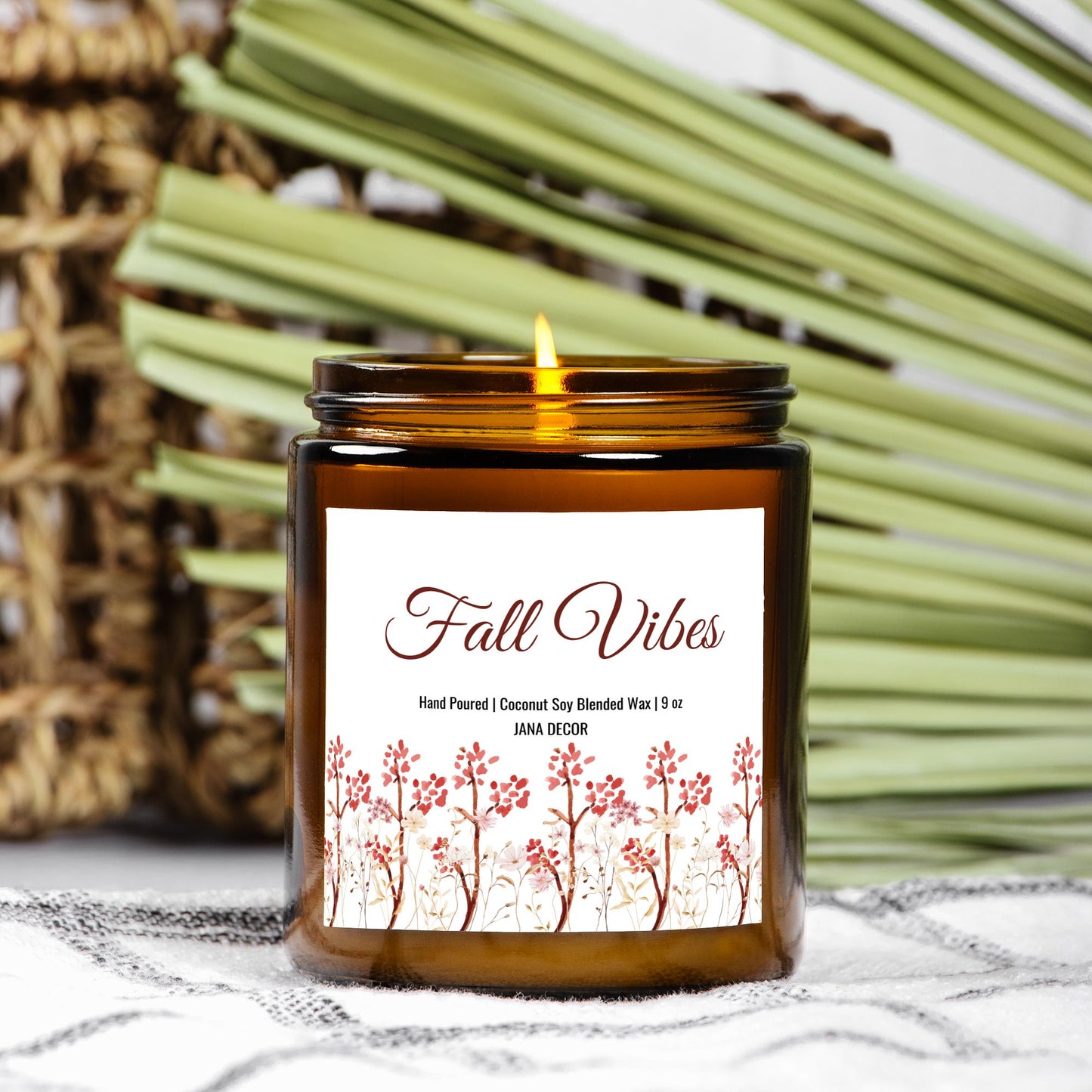 Fall Vibes - Amber Jar Candle 9oz