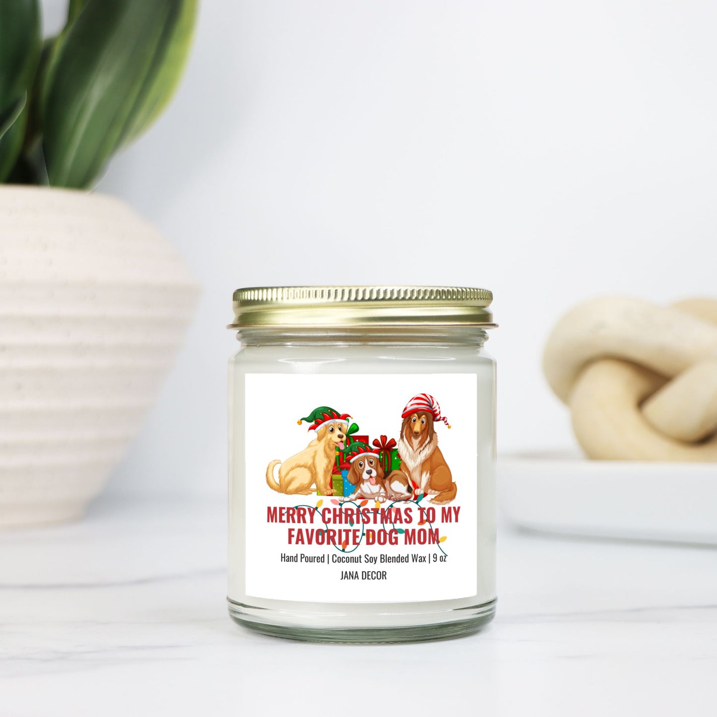 Merry Christmas to my Favorite Dog Mom Candle - Clear Jar 9oz