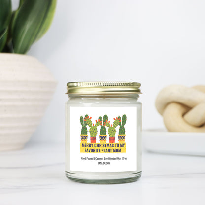 Merry Christmas to my Favorite Plant Mom Candle - Clear Jar 9oz