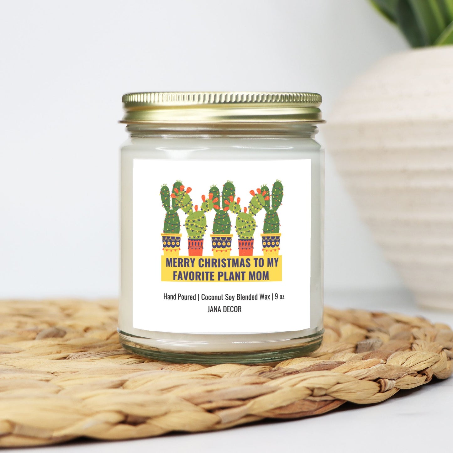 Merry Christmas to my Favorite Plant Mom Candle - Clear Jar 9oz