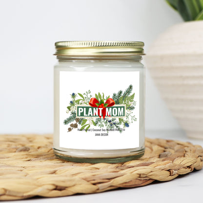 Plant Mom Christmas Candle - Clear Jar 9oz