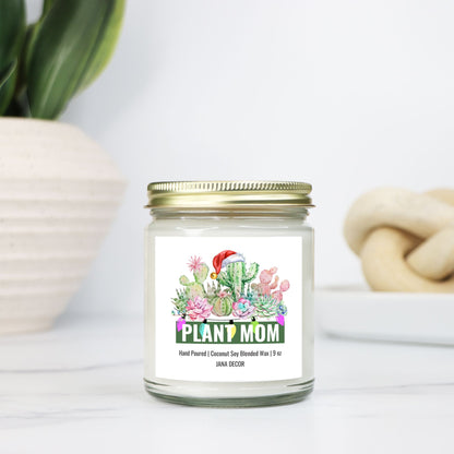 Plant Mom Christmas Candle - Clear Jar 9oz