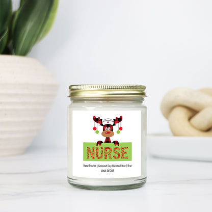 Nurse Christmas Candle - Clear Jar 9oz