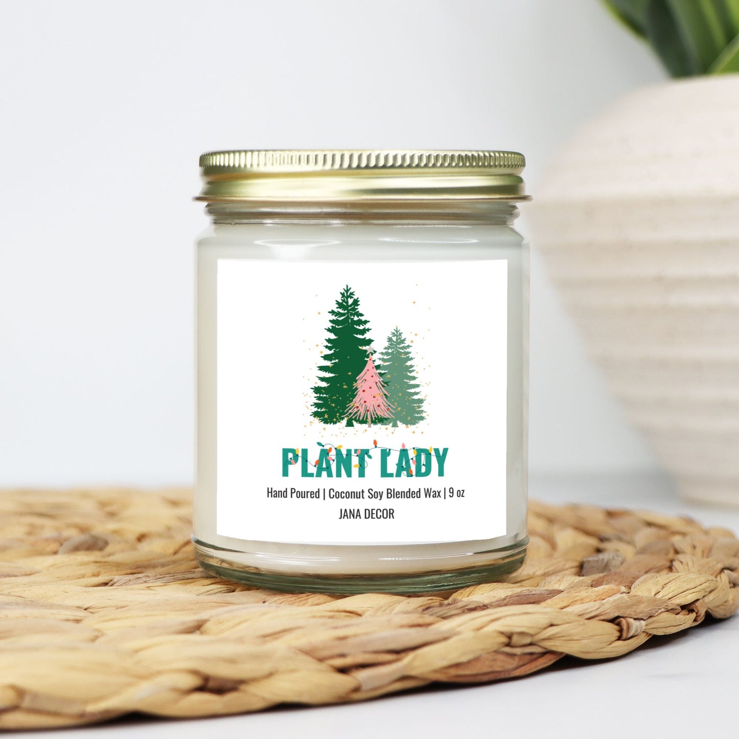 Plant Lady Christmas Candle - Clear Jar 9oz