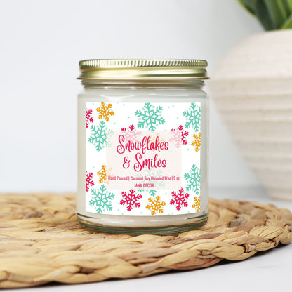 Snowflakes & Smiles Candle - Clear Jar 9oz