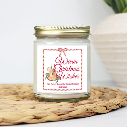 Warm Christmas Wishes Candle - Clear Jar 9oz