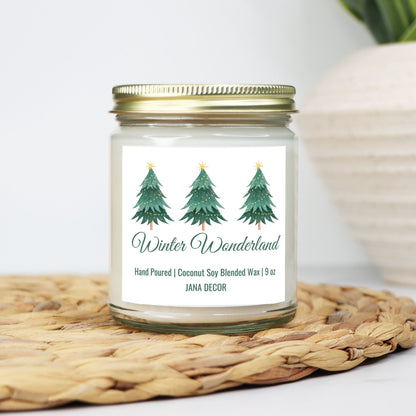 Winter Wonderland Christmas Candle - Clear Jar 9oz