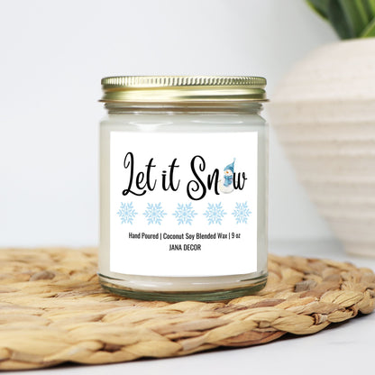 Let it Snow Christmas Candle - Clear Jar 9oz