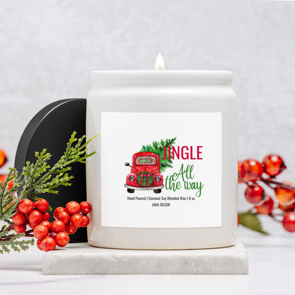 Jingle All the Way - White Ceramic Jar Candle 8oz