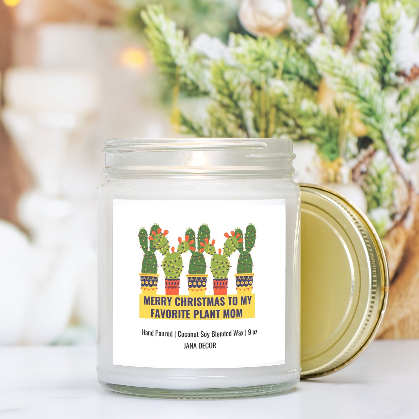 Merry Christmas to my Favorite Plant Mom Candle - Clear Jar 9oz