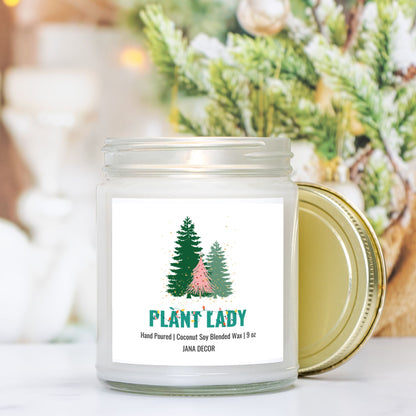 Plant Lady Christmas Candle - Clear Jar 9oz