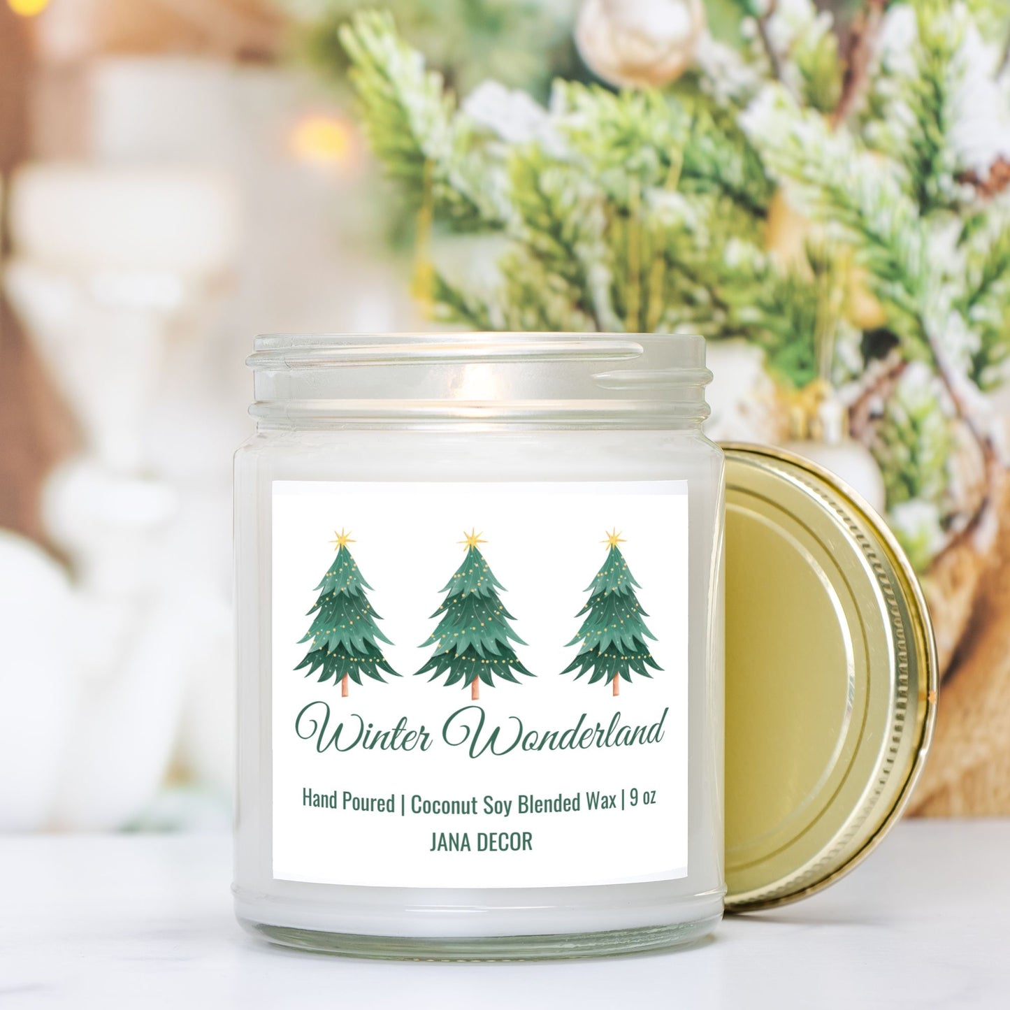 Winter Wonderland Christmas Candle - Clear Jar 9oz