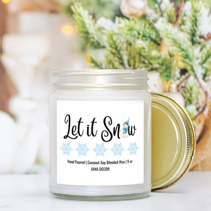 Let it Snow Christmas Candle - Clear Jar 9oz