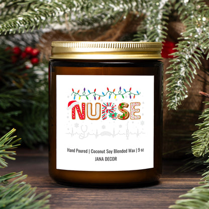 Nurse Christmas Candle - Amber Jar 9oz