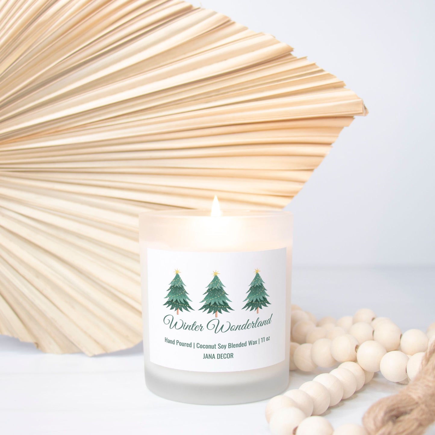 Winter Wonderland Christmas Candle - Frosted Glass (Hand Poured 11 oz)