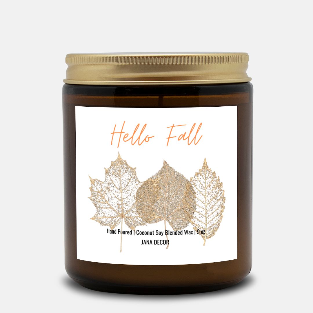 Hello Fall - Amber Jar Candle 9oz