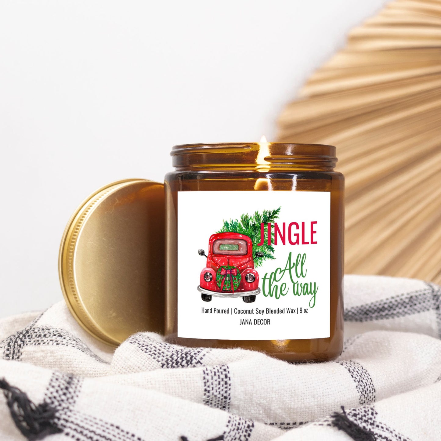 Jingle All the Way Christmas Candle - Amber Jar 9oz