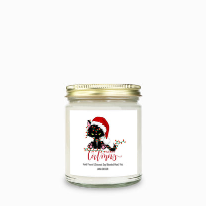 Merry Catmas Christmas Candle - Clear Jar 9oz