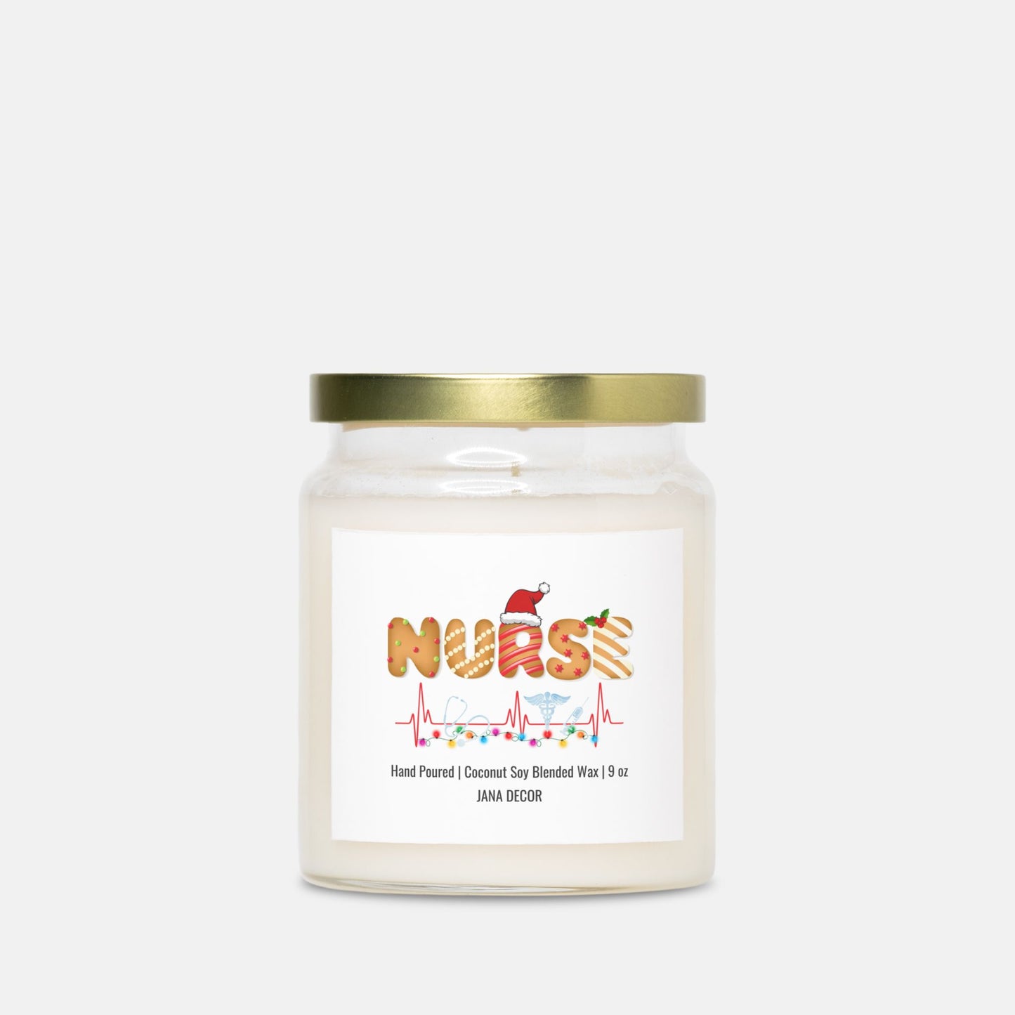 Nurse Christmas Candle - Apothecary Jar 9oz