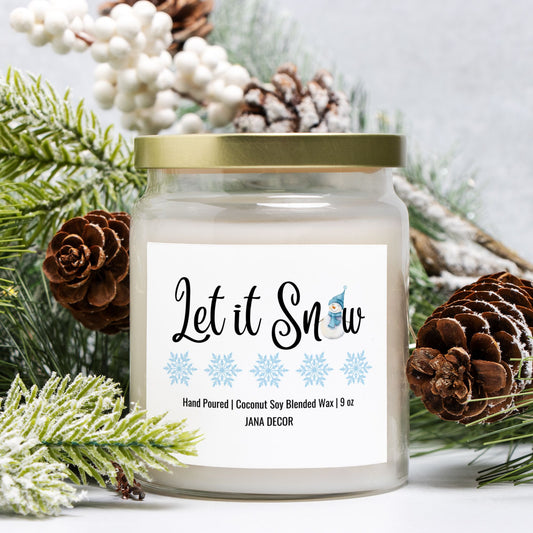 Let it Snow Christmas Candle - Apothecary Jar 9oz