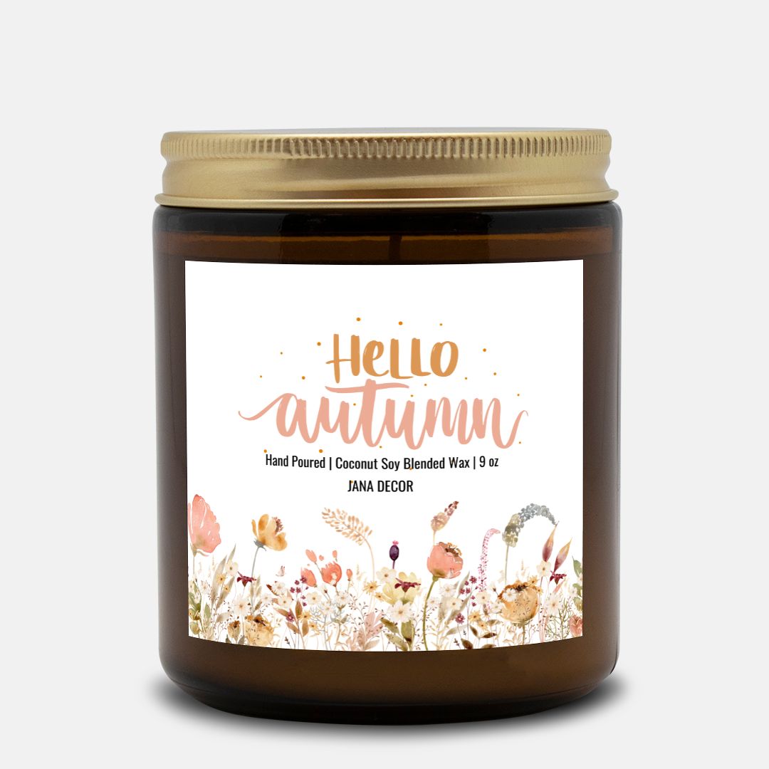 Hello Autumn - Amber Jar Candle 9oz