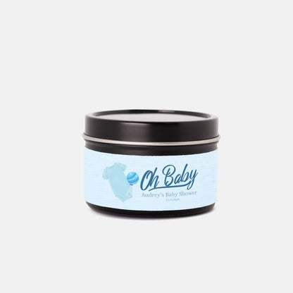 Personalized Oh Baby Shower Candle Favors - Tin 4oz