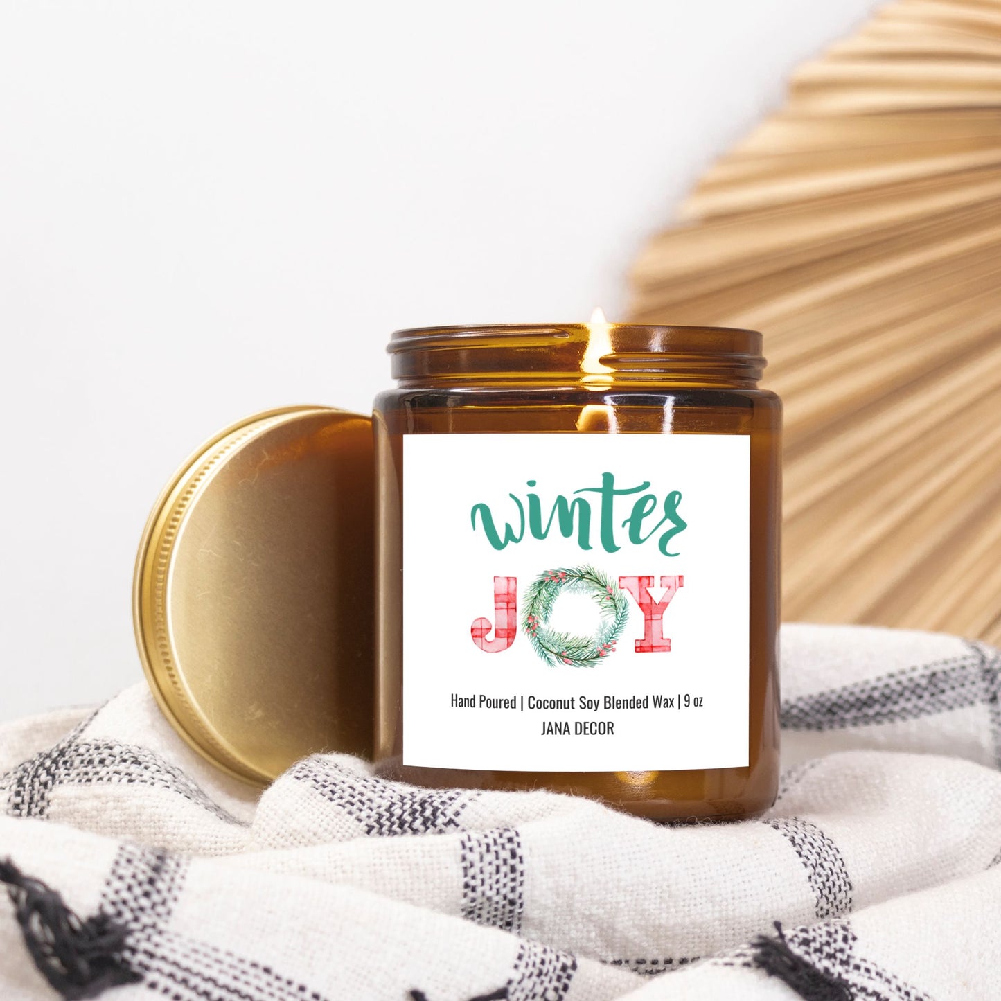 Winter Joy Christmas Candle - Amber Jar 9oz