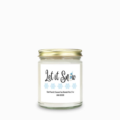 Let it Snow Christmas Candle - Clear Jar 9oz