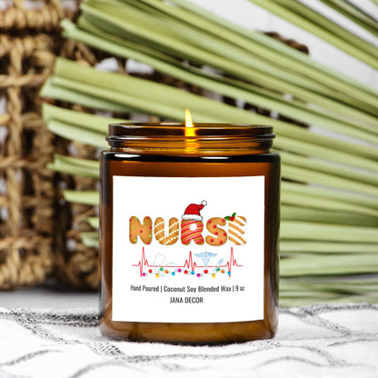 Nurse Christmas Candle - Amber Jar 9oz