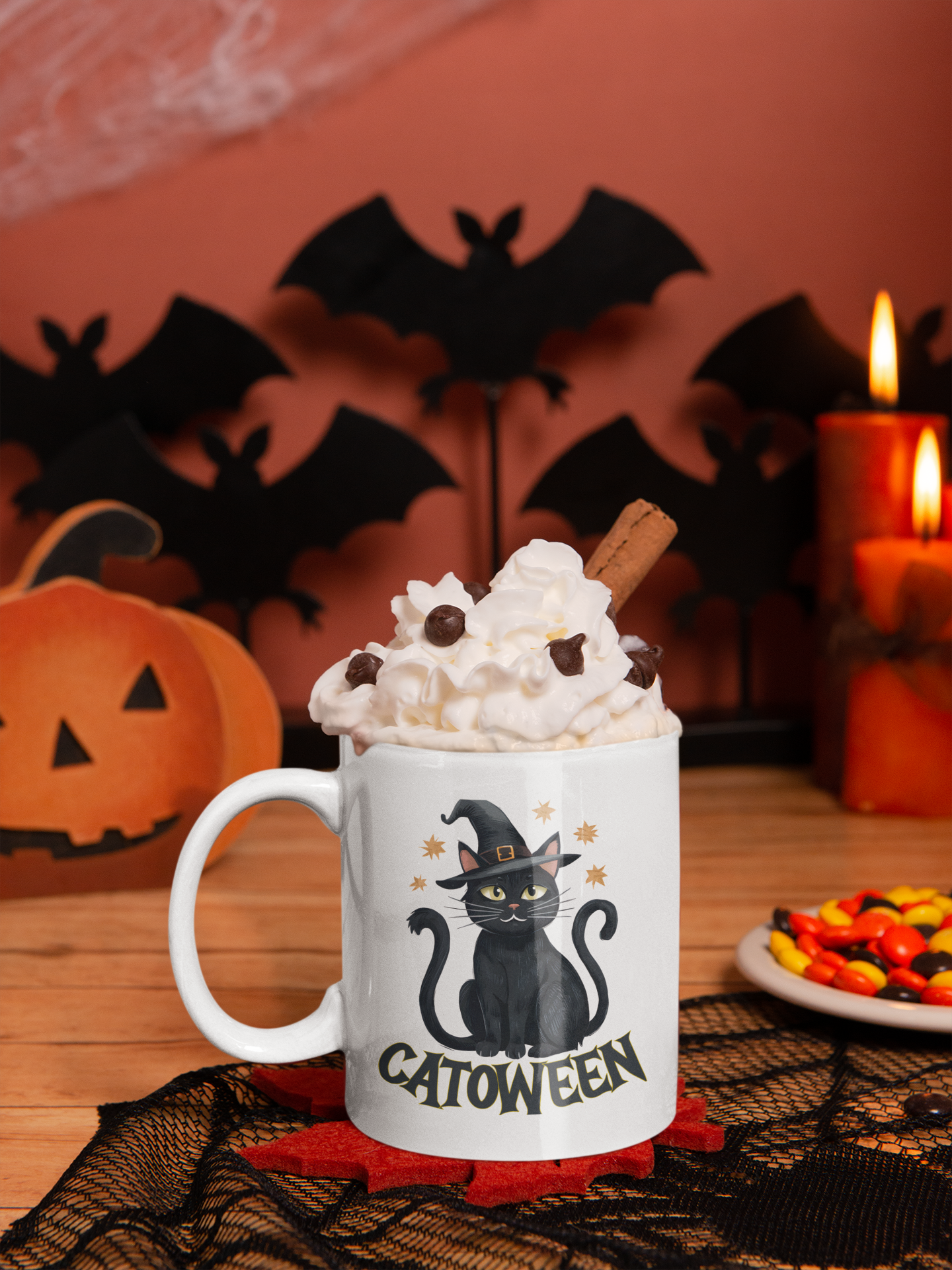 Catoween Ceramic Mug, (11oz, 15oz)