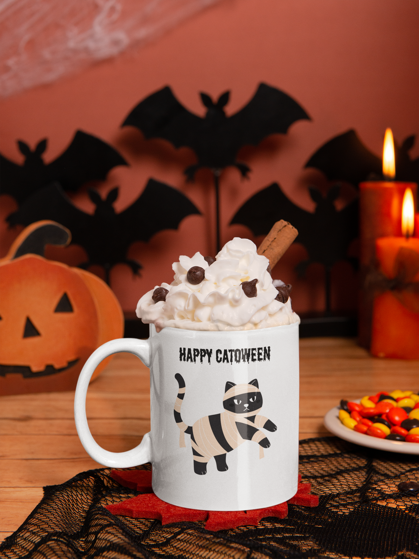 Happy Catoween Halloween Ceramic Mug (11oz, 15oz)