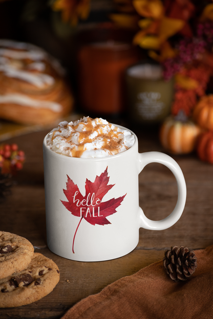 Hello Fall - Ceramic Mug (11oz, 15oz)