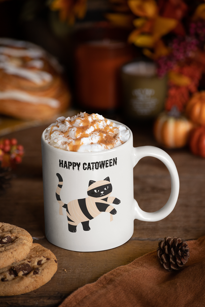 Happy Catoween Halloween Ceramic Mug (11oz, 15oz)