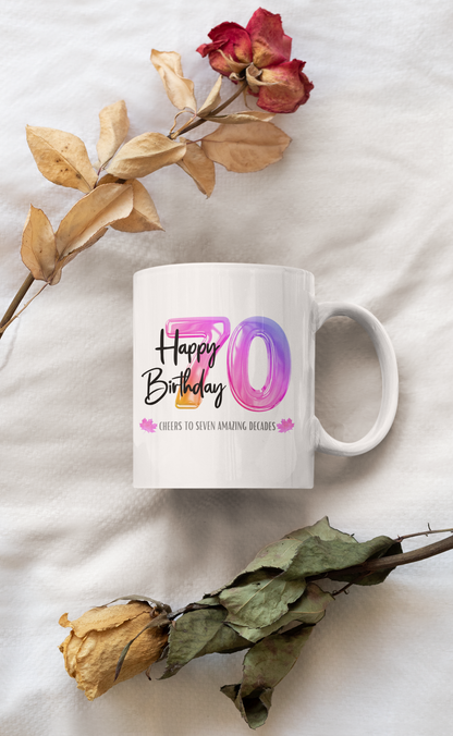 Happy 70th Birthday - Ceramic Coffee Mug