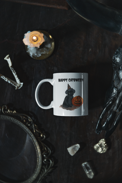 Happy Catoween Halloween Ceramic Mug, (11oz, 15oz)