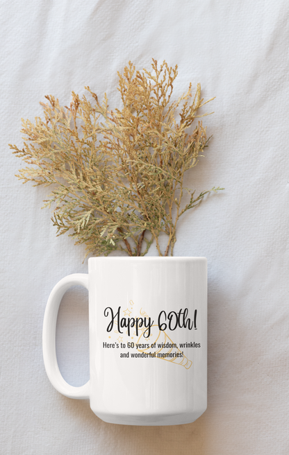 Happy 60th Birthday - Ceramic Coffee Mug 11oz