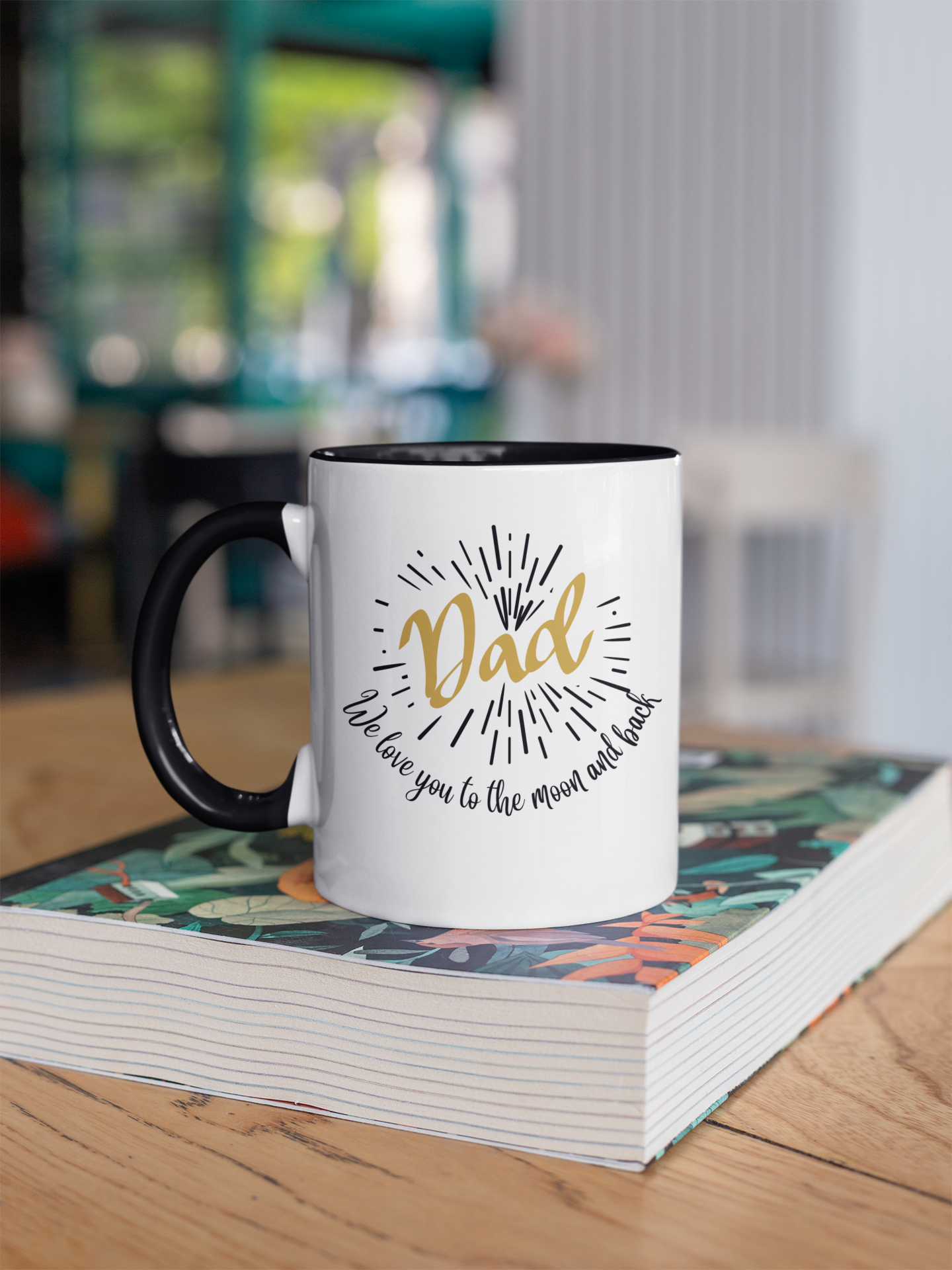 Dad We Love You to the Moon and Back - Accent Ceramic Coffee Mug