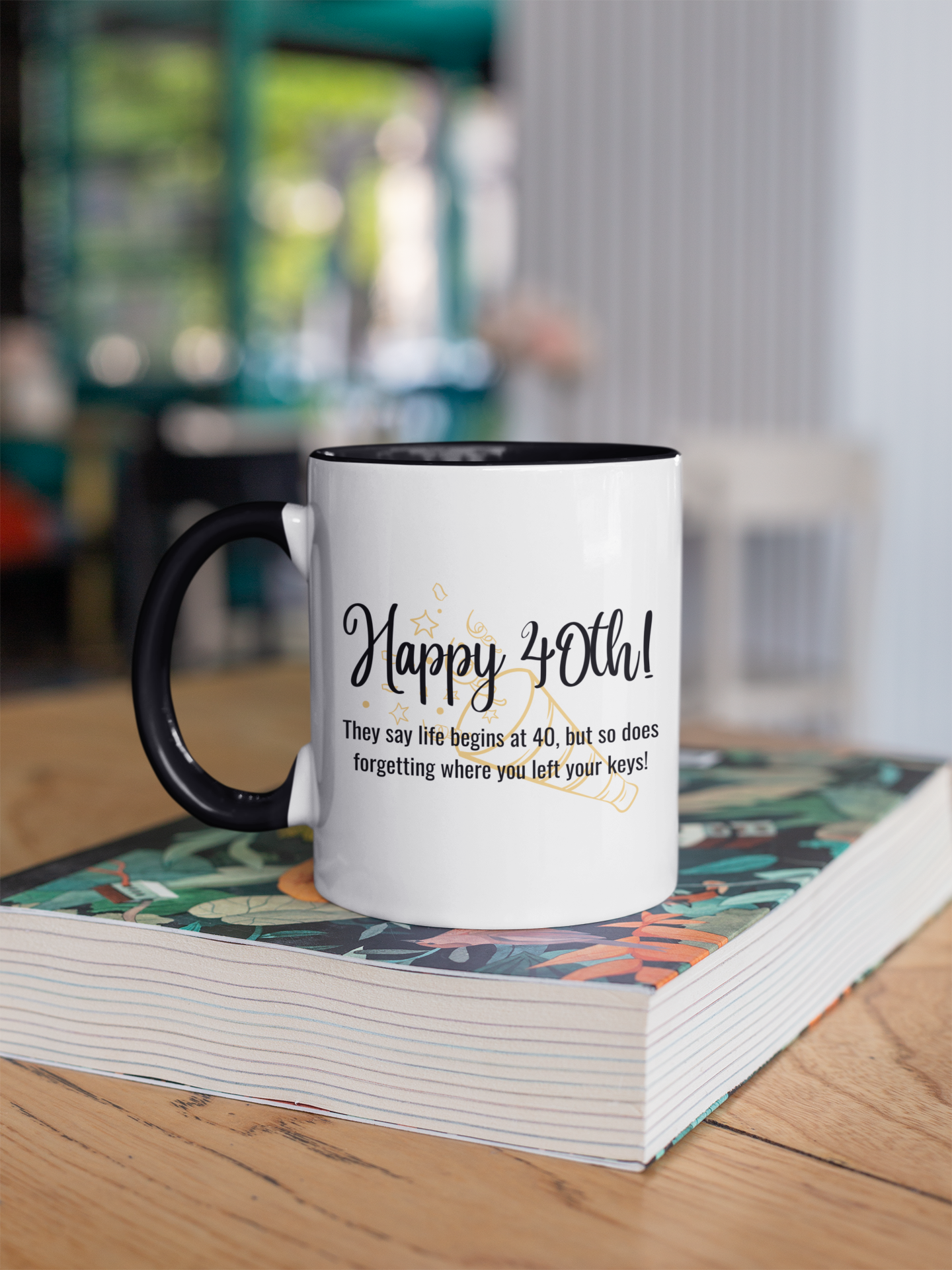 Happy 40th Birthday - Accent Ceramic Coffee Mug