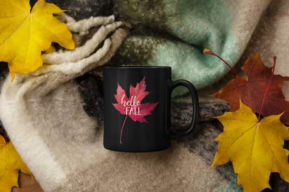 Hello Fall Black Ceramic Mug (11oz, 15oz)