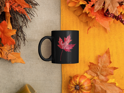 Hello Fall Black Ceramic Mug (11oz, 15oz)